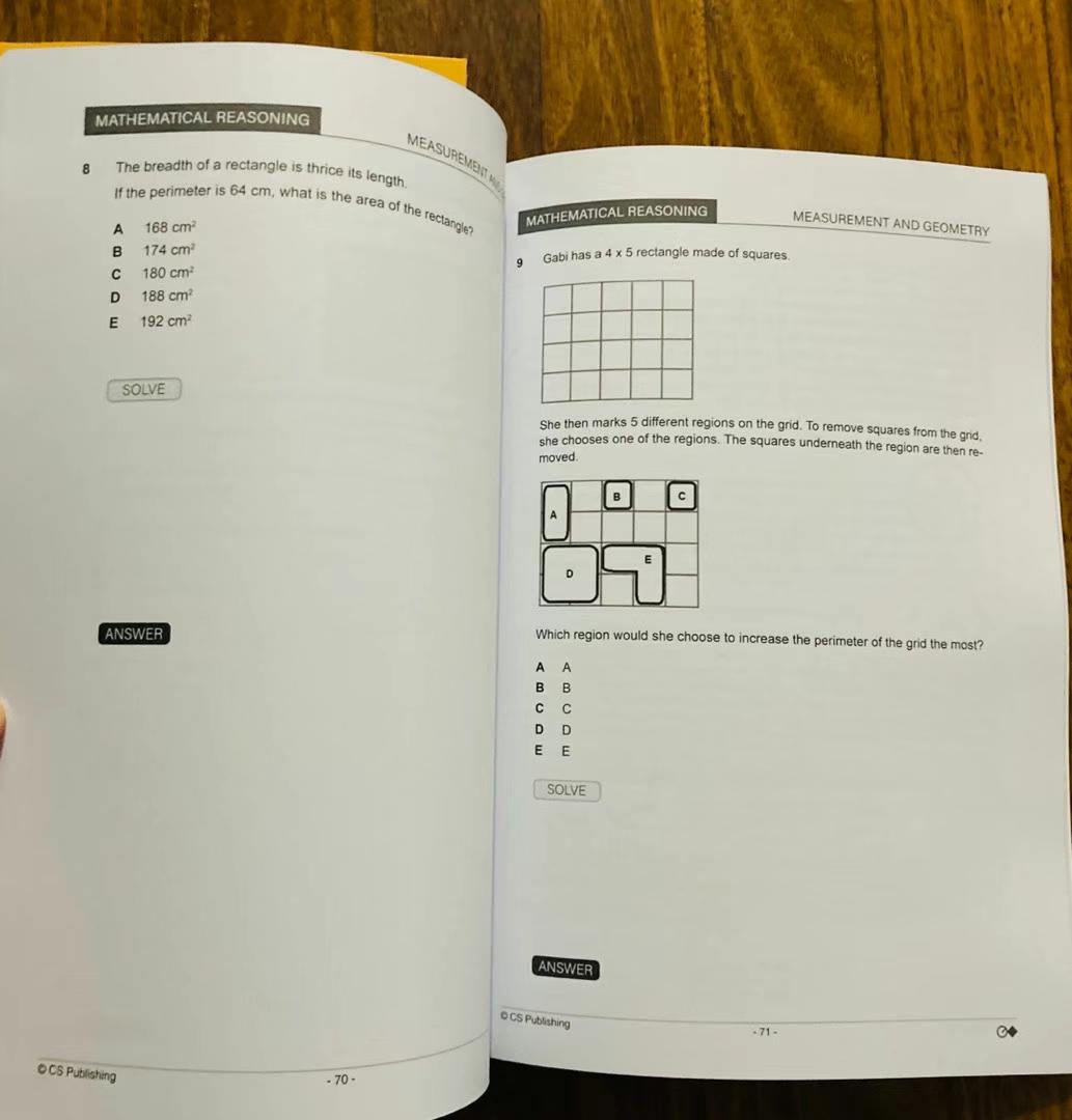 Opportunity Class Test Strategies by Categories (Thinking Skills/Mathematical Reasoning/Reading Skills)