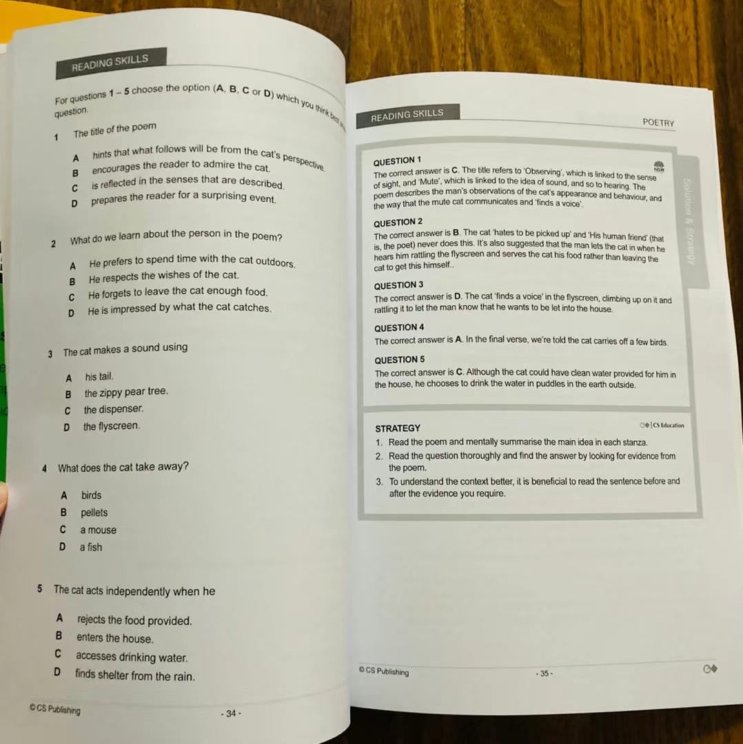 Opportunity Class Test Strategies by Categories (Thinking Skills/Mathematical Reasoning/Reading Skills)