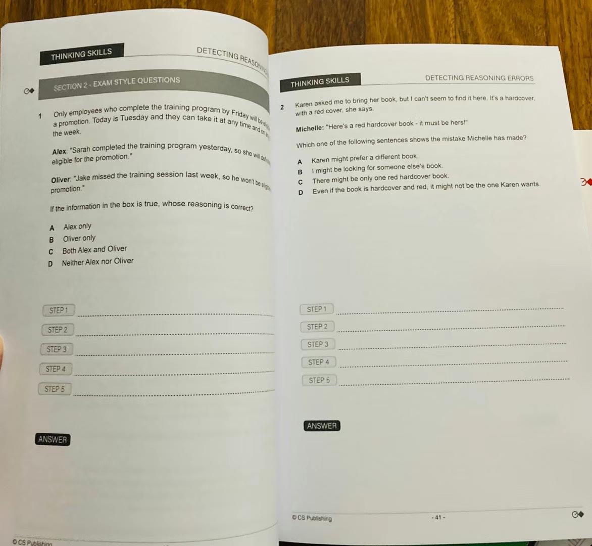 Opportunity Class Test Strategies by Categories (Thinking Skills/Mathematical Reasoning/Reading Skills)